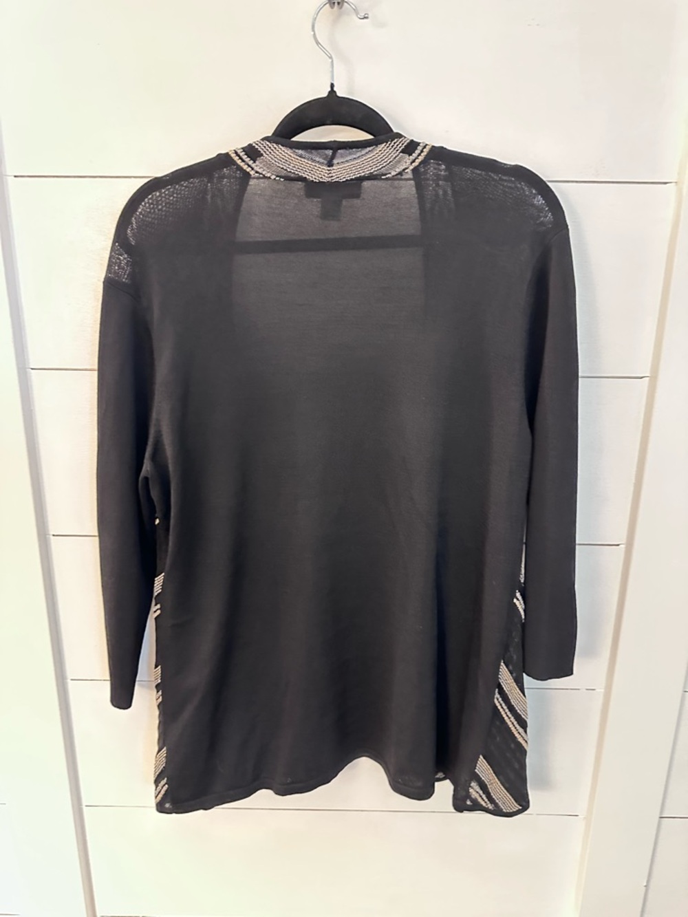 COLDWATER CREEK XL Black Gold open stretch comfort coastal effortless cardigan - Picture 2 of 12